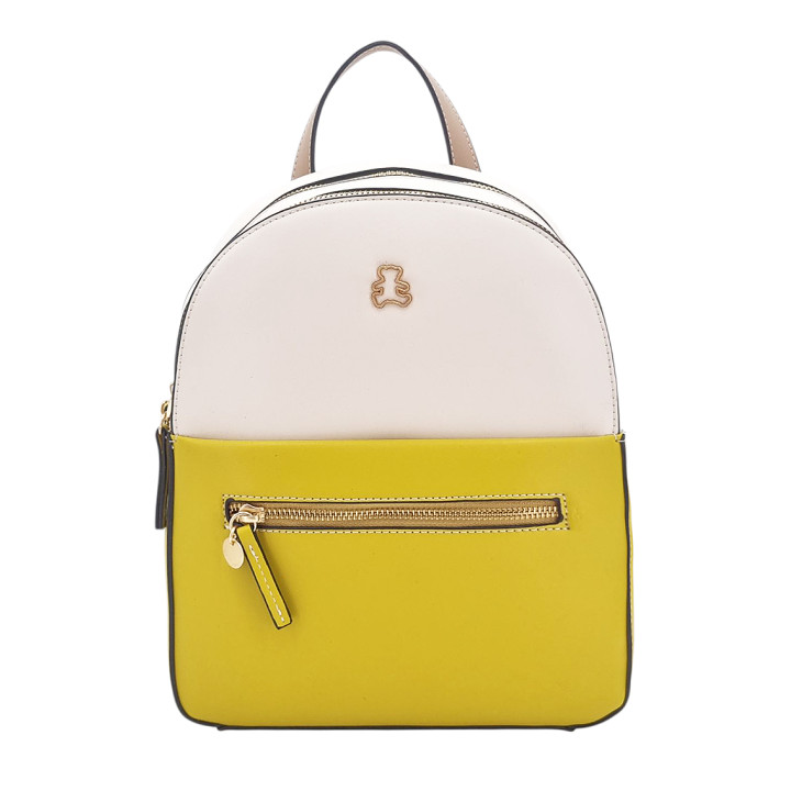 Žlutý krémový dámský batoh s medvídkem LULU CASTAGNETTE