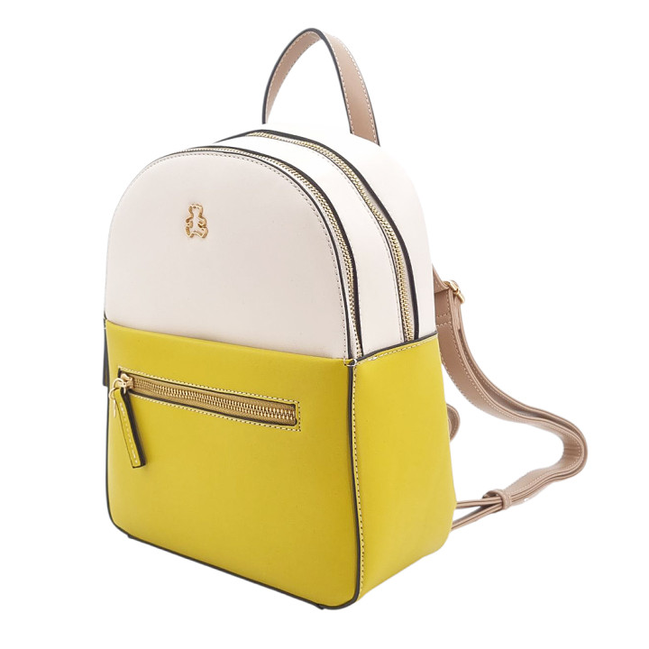 Žlutý krémový dámský batoh s medvídkem LULU CASTAGNETTE