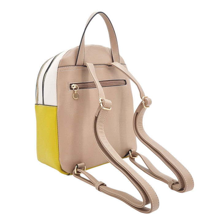 Žlutý krémový dámský batoh s medvídkem LULU CASTAGNETTE