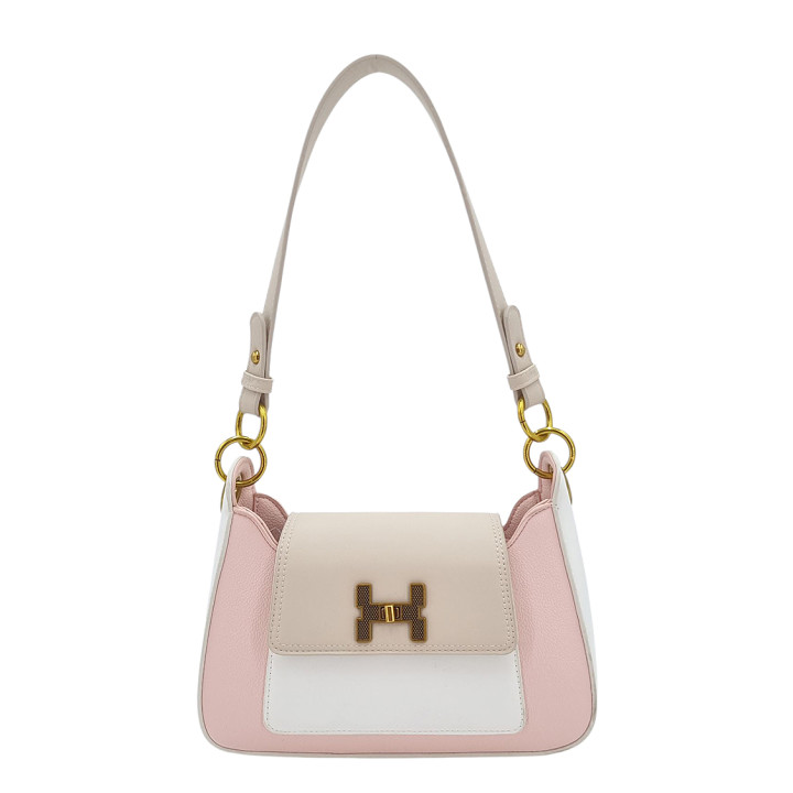 Růžovo-béžová klasická dámská kabelka přes rameno GALLANTRY