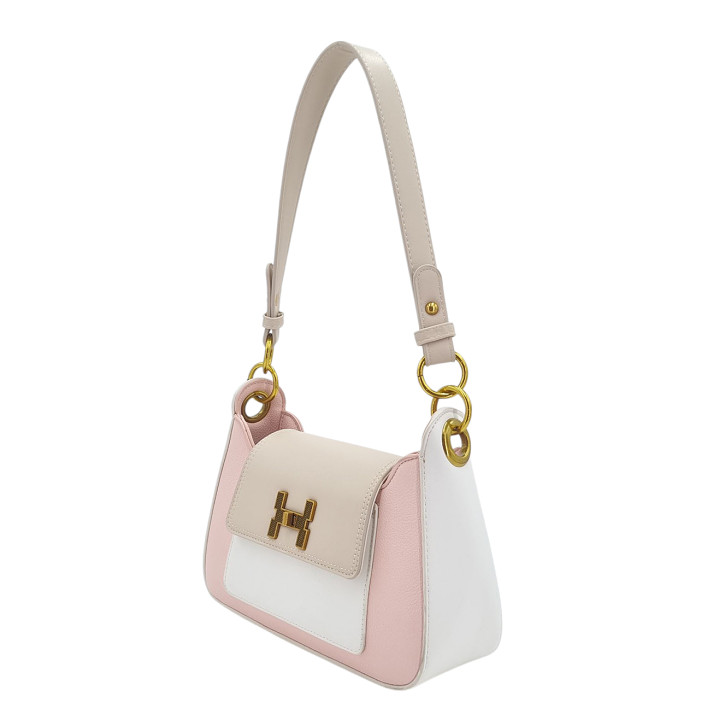 Růžovo-béžová klasická dámská kabelka přes rameno GALLANTRY