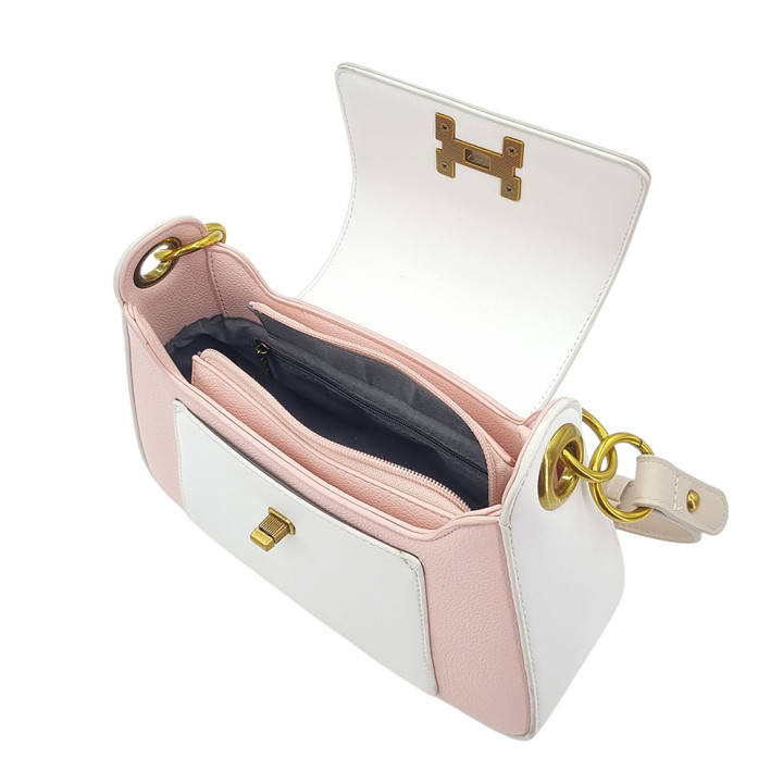 Růžovo-béžová klasická dámská kabelka přes rameno GALLANTRY