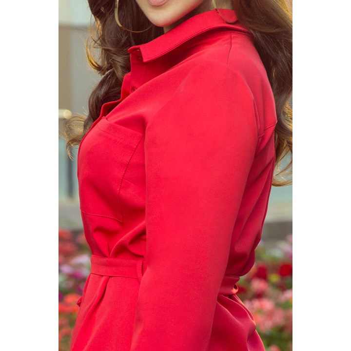 CAMILLE Šaty s vázáním - ČERVENÉ