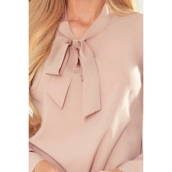 Košile se zavazováním vpředu - BÉŽOVÁ